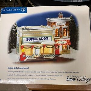 Department 56 Snow Village Super Suds Laundromat
